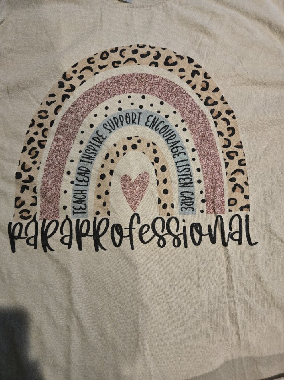 Paraprofessional Womens Rainbow Graphic Tee Like New!